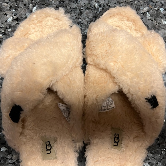 UGG Sherpa Fuzz Sugar Cross Plant Based Sustainable Platform Slides - Picture 16 of 16